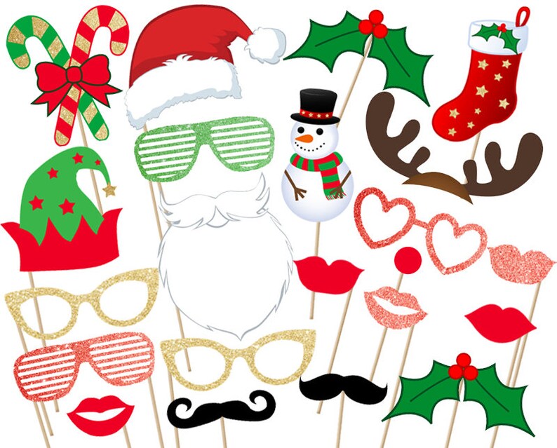 image regarding Christmas Photo Booth Props Printable referred to as Xmas Image Booth Props Preset, Xmas Bash, Printable Xmas Props, Xmas Props
