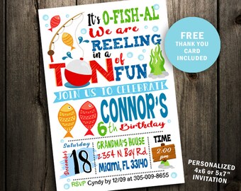 Fishing Birthday Invitation, The Big One Fishing Invitation, Fishing Invitation, Fishing First Birthday Invitation, Fishing Birthday Invite