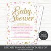 Printable ONE Invitation 1st Birthday Party Invitation Girl First ...