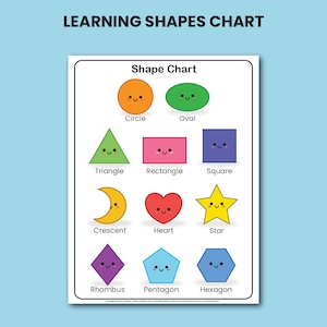 Learning Shapes, Shape Sorting Worksheet, Shape Matching Game,  Homeschool , Kindergarten, Tot School, Digital Download