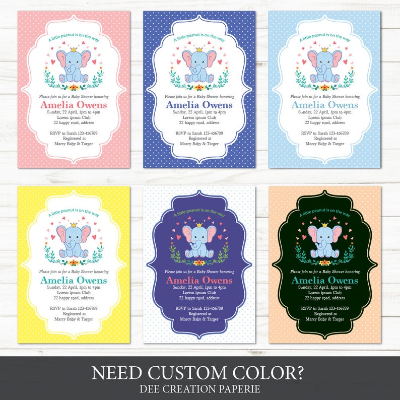 Editable Little Peanut Baby Shower Invitation, Printable Baby Shower ...