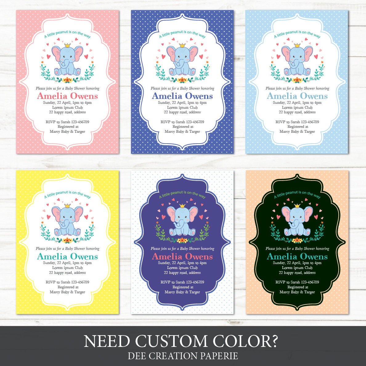 Editable Little Peanut Baby Shower Invitation, Printable Baby Shower ...