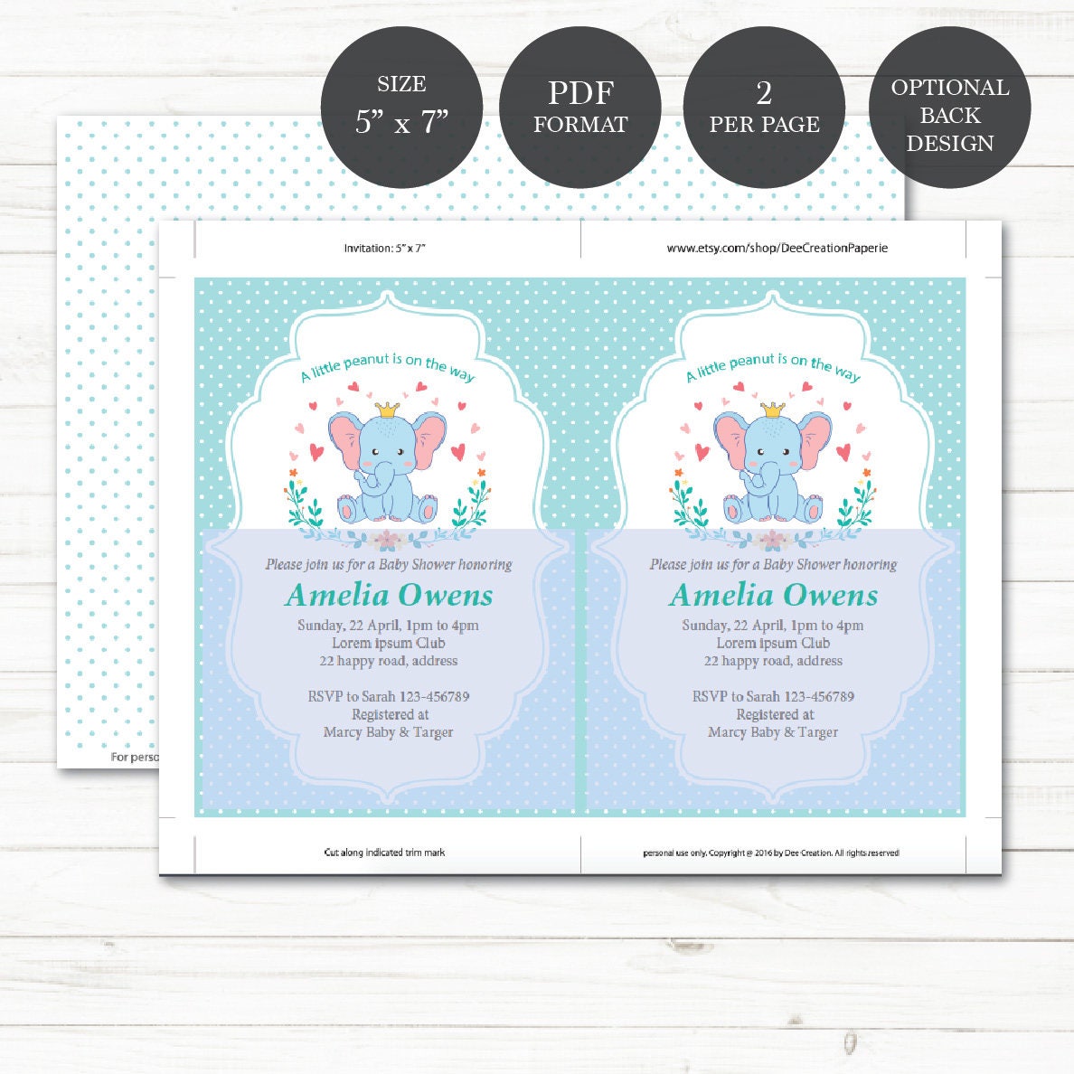 Editable Little Peanut Baby Shower Invitation, Printable Baby Shower ...