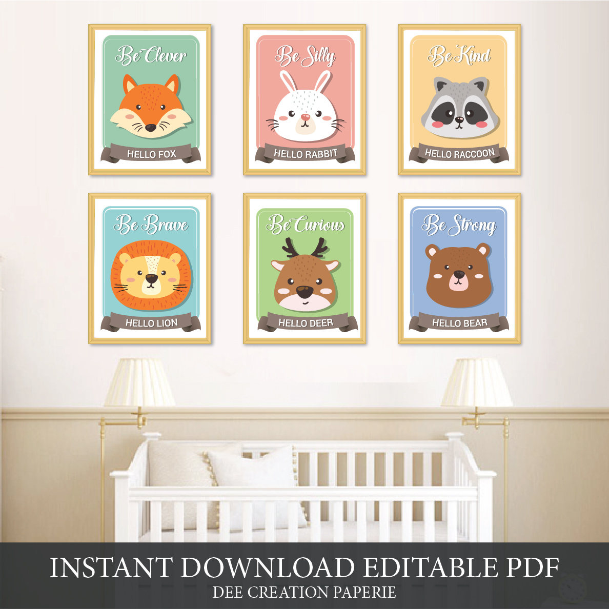 Woodland Nursery Printable Art Boy Girl Twins Woodland Nursery Set Baby ...