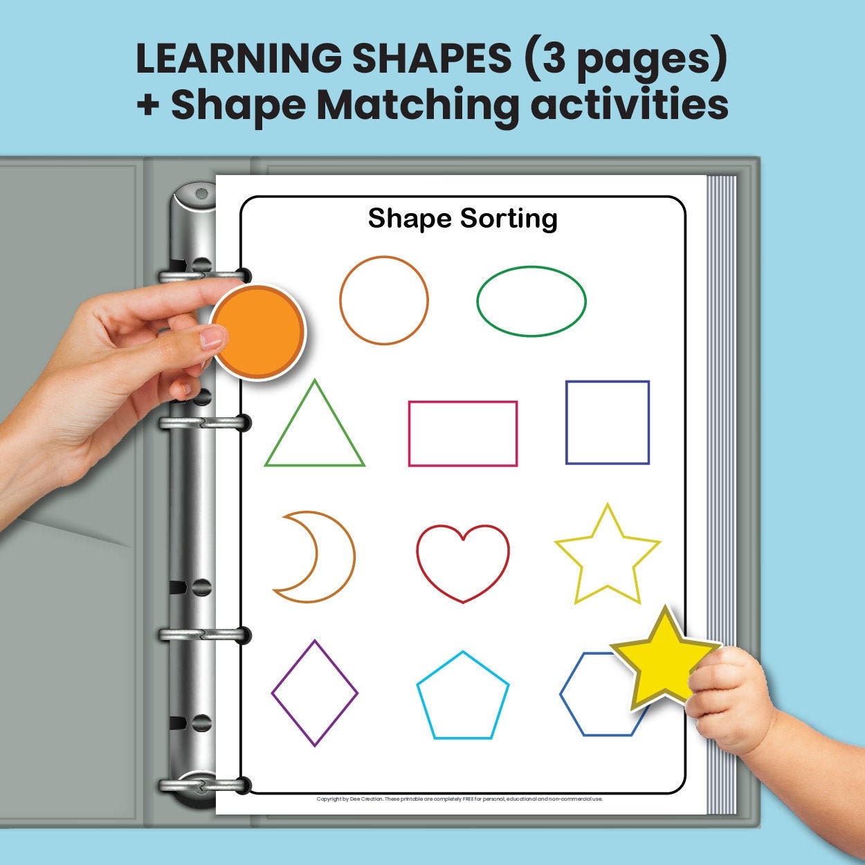 learning shapes shape sorting worksheet shape matching game etsy norway