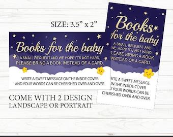 Bring a Book Instead of a Card Inserts - Twinkle Twinkle Little Star Bring a Book - Baby Shower Game - Printable DIY Instant Download