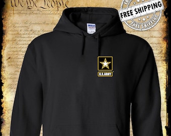 US Army Logo Crest Hoodie - United States of America USA Military - Official Licensed Product
