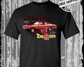 Dodge Demon T-Shirt / Route 66 American Classic Retro Cars Tee
