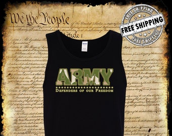 Army Defenders Of Our Freedom - Camiseta sin mangas con licencia militar de EE. UU.