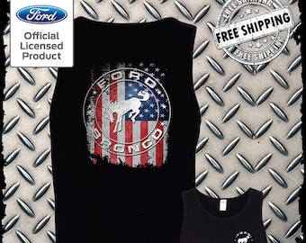 Ford Bronco American Flag 2-Sided Tank Top T-Shirt