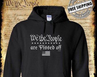 Vi folket är förbannade USA-flaggan Stjärnor Hoodie / Sweatshirt - Trump 2024