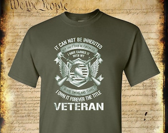 Military Veteran T-Shirt - USA Flag Blood Sweat Tears - Army Marines Navy