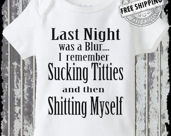 Last Night Was a Blur... Funny Baby / Infant Authentic Gerber Onesie HILARIOUS - Free Shipping!!!