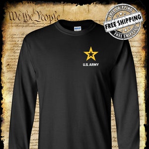 US Army New Logo Crest Long Sleeve T-Shirt / United States America Military Licensed