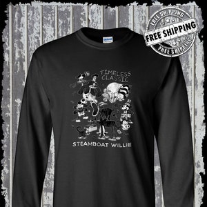 Steamboat Willie Timeless Classic Camiseta de manga larga/Ratón de dibujos animados