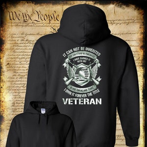 Military Veteran Hoodie - USA Flag Blood Sweat Tears - Army Marines Navy