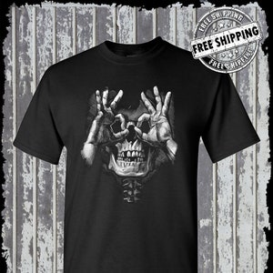 Luctus Skull Hands T-shirt Liquid Blue Design Skeleton Death Eyes