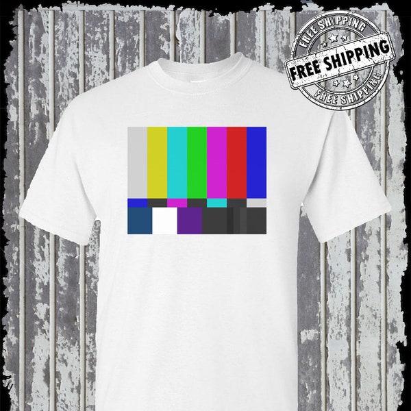 TV Color Test Pattern T-Shirt / Television Off The Air Nerd Geek Retro Style Tee