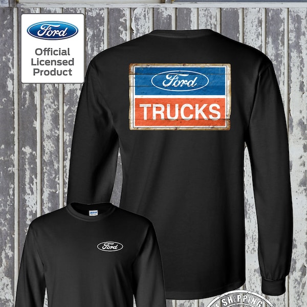 FORD Trucks Vintage Sign 2-Sided Long Sleeve T-Shirt / F-150 Official Licensed Product