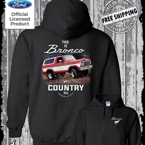 Bronco Country Ford Dubbelsidig Hoodie/Tröja - Officiell Licensierad Produkt