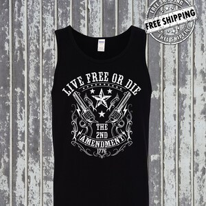 Western Revolvers - Live Free or Die - 2nd Amendment Tank Top T-Shirt