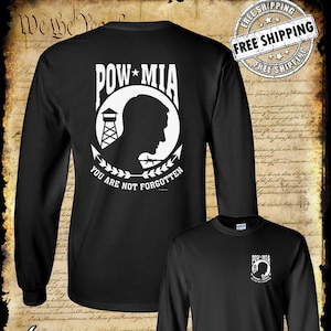 POW - T-shirt bifacciale a maniche lunghe MIA / Non sei dimenticato - USA Veteran Marine Army Navy National Guard Military