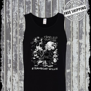 Steamboat Willie Timeless Classic Tank Top Camiseta / Ratón de dibujos animados