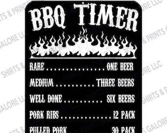 BBQ / Beer Timer Metal Sign Funny Novelty Father's Day Dad Gift 