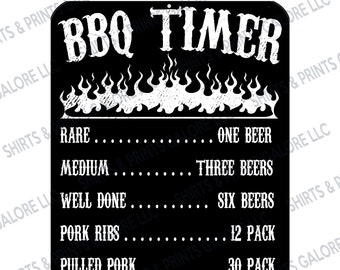 BBQ / Beer Timer Metal Sign - Funny Novelty Father&#39;s Day Dad Gift