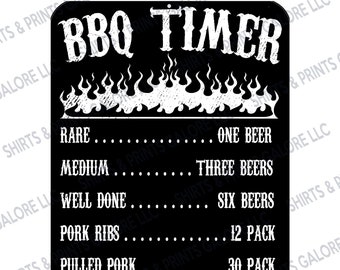 BBQ / Beer Timer Metal Sign Funny Novelty Father's Day Dad Gift 