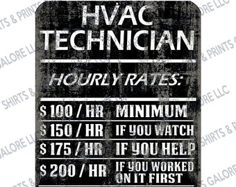 HVAC Technician Stundenzahl Lustiges Metallschild - Wärme & Kühlung
