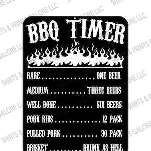 BBQ / Beer Timer Metal Sign - Funny Novelty Father's Day Dad Gift