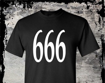 666 T-Shirt - Triple Six Horror Satanic Halloween Punk Rock Metal Concert Tee