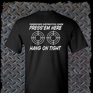 Press your Boobs Here and Hang on - Biker Funny T Shirts