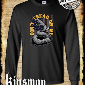 Don't Tread On Me US Flag Rattlesnake Long Sleeve T-Shirt