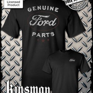 Ford Genuine Parts Retro / Vintage Logo 2-Sided T-Shirt -Mustang F-150 Official Licensed