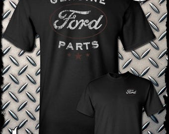 Ford Genuine Parts Retro / Vintage Logo 2-Sided T-Shirt -Mustang F-150 Official Licensed