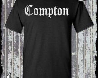 COMPTON T-Shirt - Straight Outta West Coast Hip Hop Rap Tee Los Angeles LA California