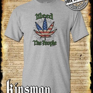 Weed The People T-shirt met Amerikaanse vlag en pot blad