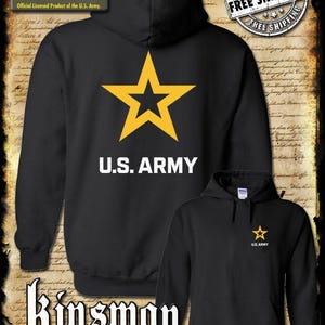 Army Star Logo 2-Sided Hoodie / Sweatshirt United States of America Military Licensed