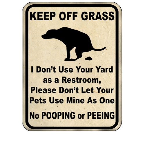 2x Hundeverbotsschild „Keep Off Gras / No Pooping“ (20x30 Cm) – Wetterfest, Mit Metall-H-Pfahl, Für Garten & Hof