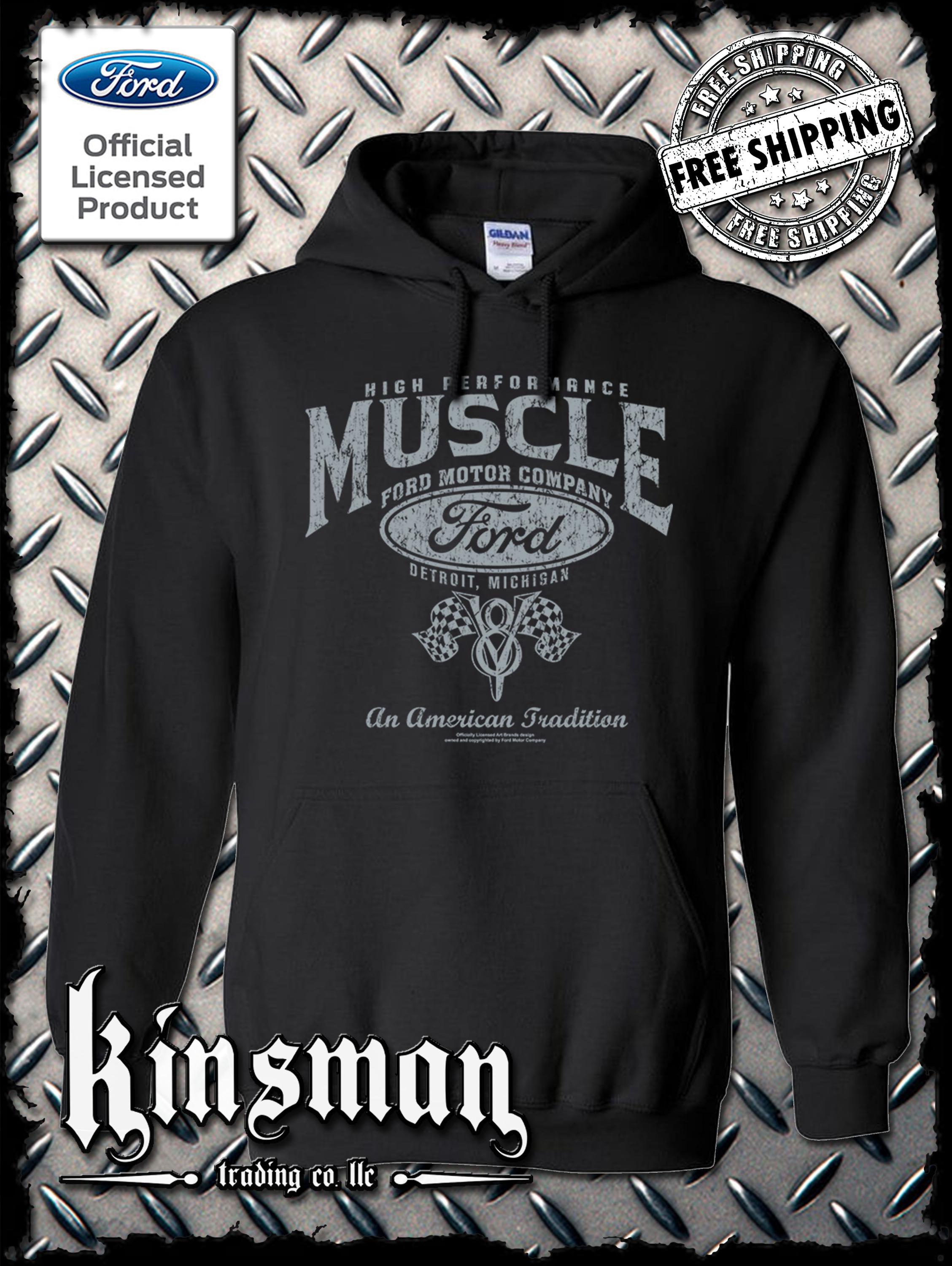 Ford High Performance Muscle V8 Logo Hoodie / Sweatshirt - Mustang