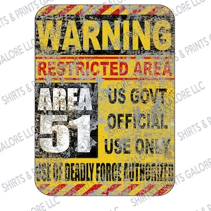 Area 51 Metall Warnschild 9x12 / UFO Aliens Halloween No Trespassing USA MADE