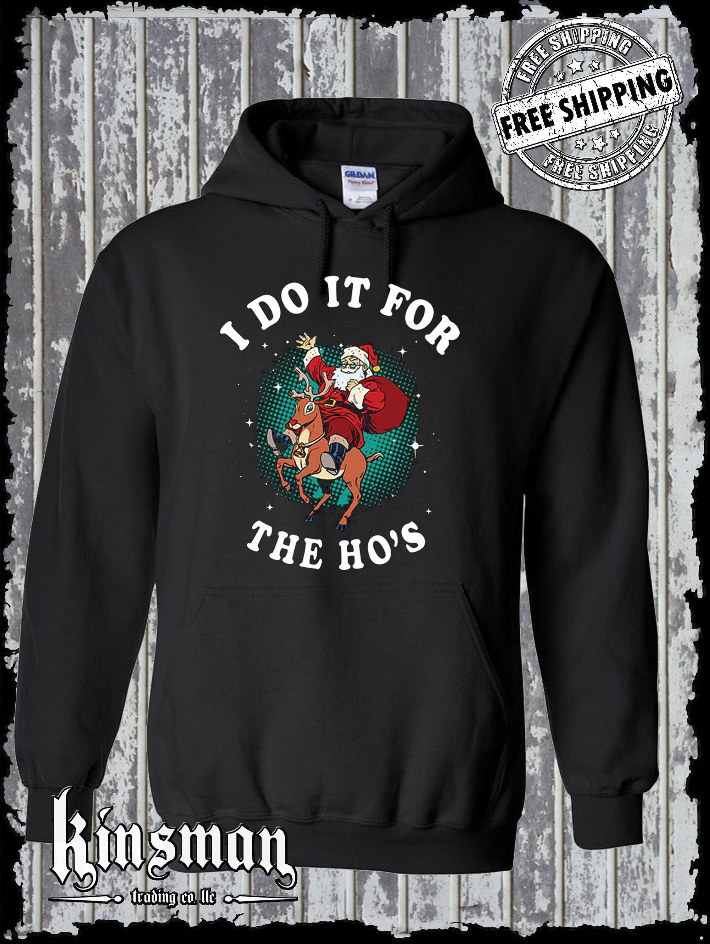 Felpa Di Natale Divertente 'I Do It For The Ho's' - Uomo E Donna, Cotone - Foto 4