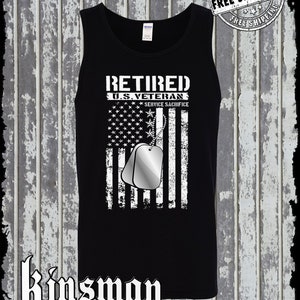 Retired US Veteran Tank Top T-Shirt United States Military Army Marines USA