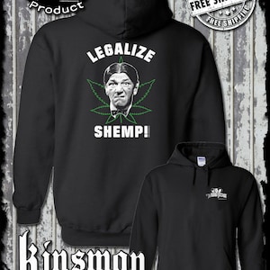 Three Stooges Legalize Shemp 2-Sided Hoodie / Sweatshirt Weed Marijuana Pot Leaf