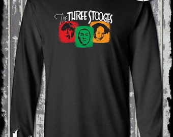 Three Stooges Colorful Logo Long Sleeve T-Shirt