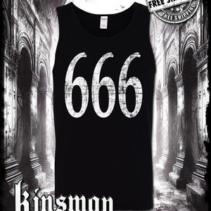 666 Tank Top T-Shirt - Triple Six Horror Satanic Halloween Punk Rock Metal Concert Tee