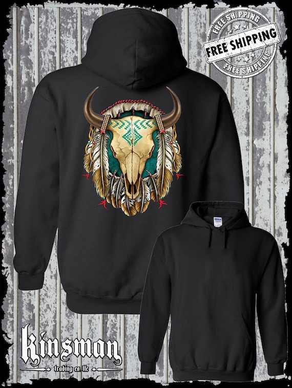 Steer Skull Dreamcatcher Hoodie Sweatshirt Native American
