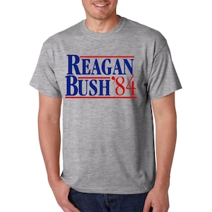Ronald Reagan Bush For President &#39;84 T-Shirt - Republican Political Retro Tee
